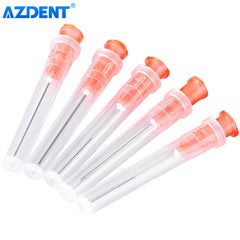 AZDENT 100 piezas de agujas para irrigación de conductos radiculares dentales, para endodoncia unilateral, calibre 30, 0,3 mm, calibre 27, 0,4 mm, calibre 25, 0,5 mm, herramientas de odontología