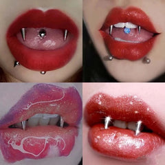 1PCS Stainless Steel Dracula Nail Teeth Smile Piercing Vampire Septum Piercing Jewelry Tiger Tooth C Rod Zomibe Vampire Tooth