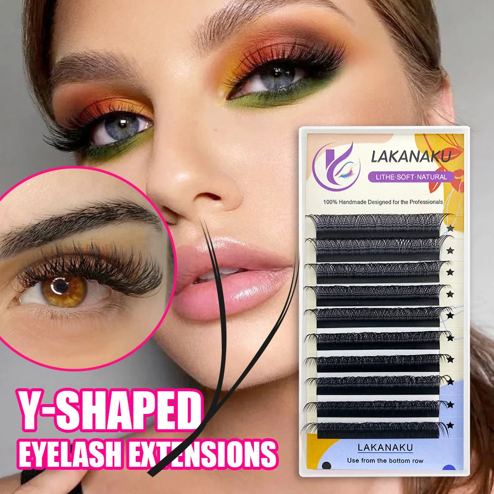 Lakanaku Y Lashes Cilia And Volume Brazilian False Eyelashes Supplies YY Cilios Faux Mink Lashes Y Shape Eyelash Extension