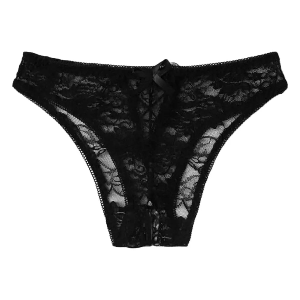 Lace Women Sexy Panties Underwear Transparent Thongs Low Waist Hollow Open Crotch Briefs Sexi Female Panty Erotic Lingerie трусы