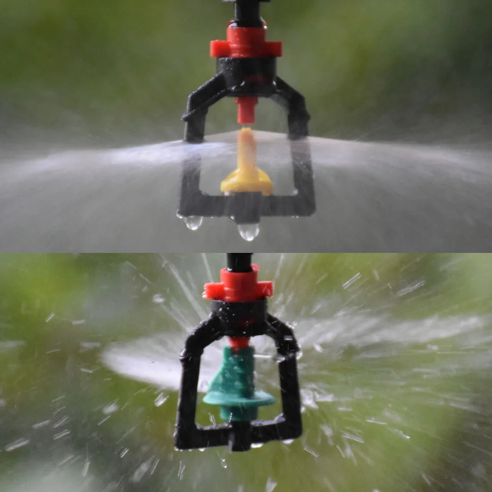 5Pcs 360 Rotating Sprinklers Refraction Micro Nozzle Garden Drip Irrigation Misting System Hanging Humidifier Sprayer