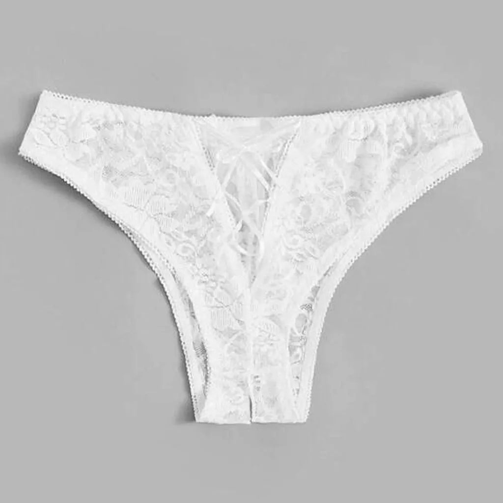 Lace Women Sexy Panties Underwear Transparent Thongs Low Waist Hollow Open Crotch Briefs Sexi Female Panty Erotic Lingerie трусы