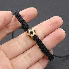 Minimalism Copper Gold Color Ball Charm Bracelet Black Thread Braid Bracelets For Women Men Girls Boy Kids Couples Jewelry Gift