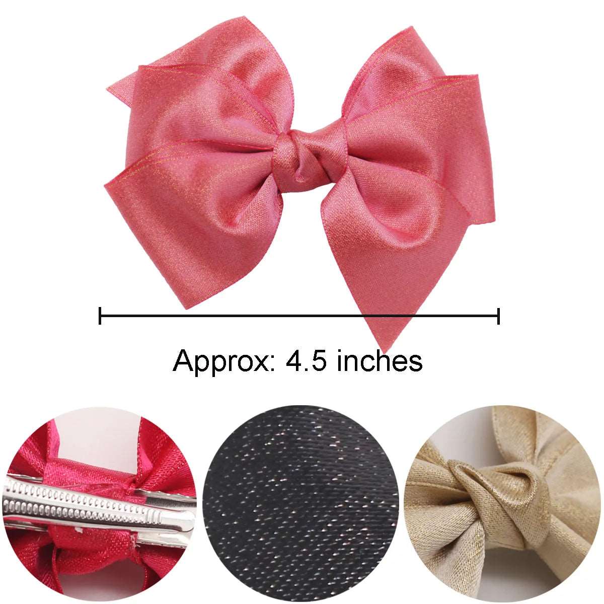 30 Pieces 4.5 Inch Hair Bows Clips Chiffon Ribbon Boutique Pigtail Hair Bow Alligator Clips For Girls Toddlers Kids