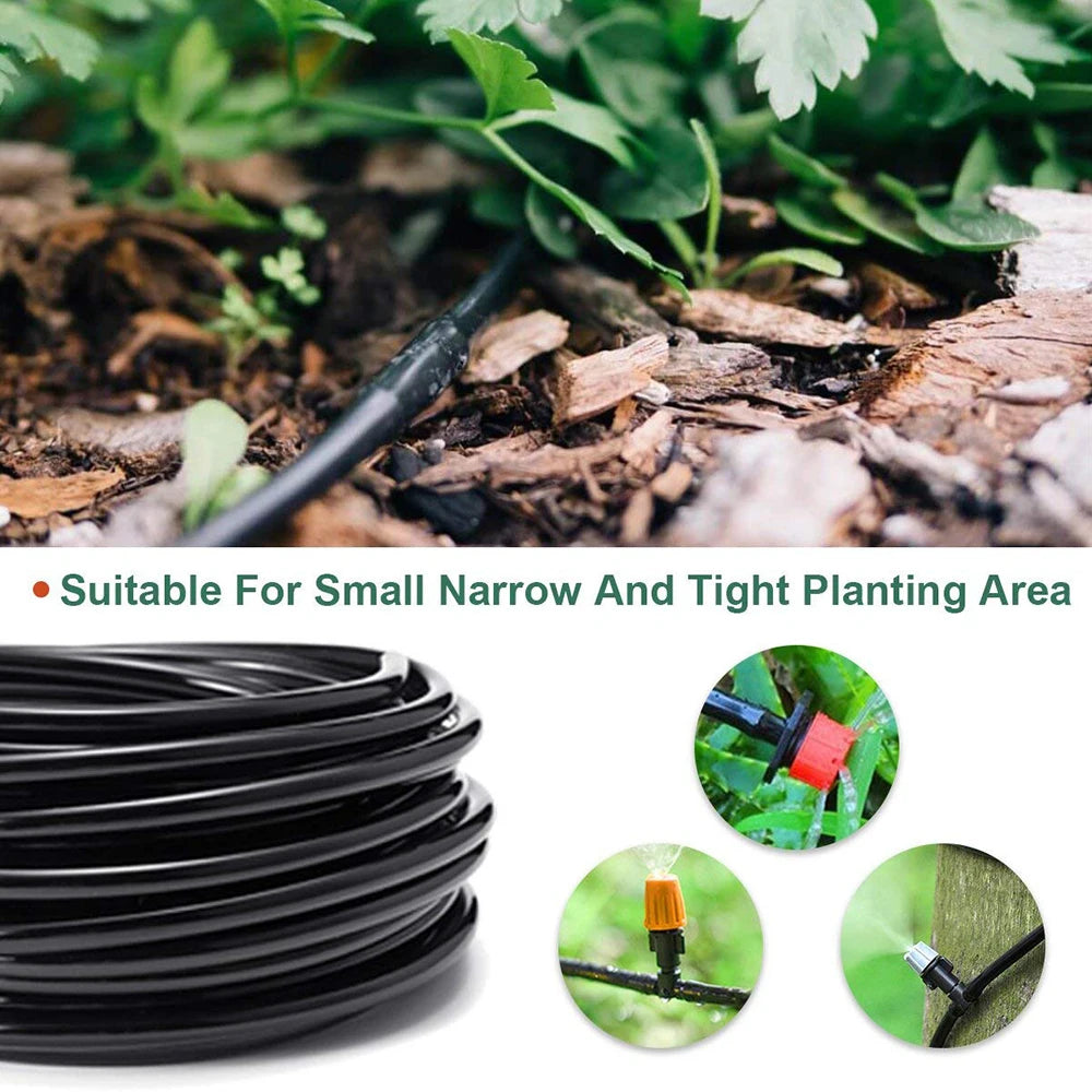 Garden Watering 4/7mm Hose PVC Micro Irrigation Pipe 1/4'' Tubing Irrigation Drip System Sprinkler Tube for Greenhouse Bonsai