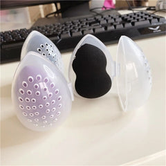 Neu 1PC Schönheit Schwamm Ständer Lagerung Fall Make-Up Mixer Puff Halter Leere Kosmetische Ei Geformt Rack Transparent Puffs Trocknen Box