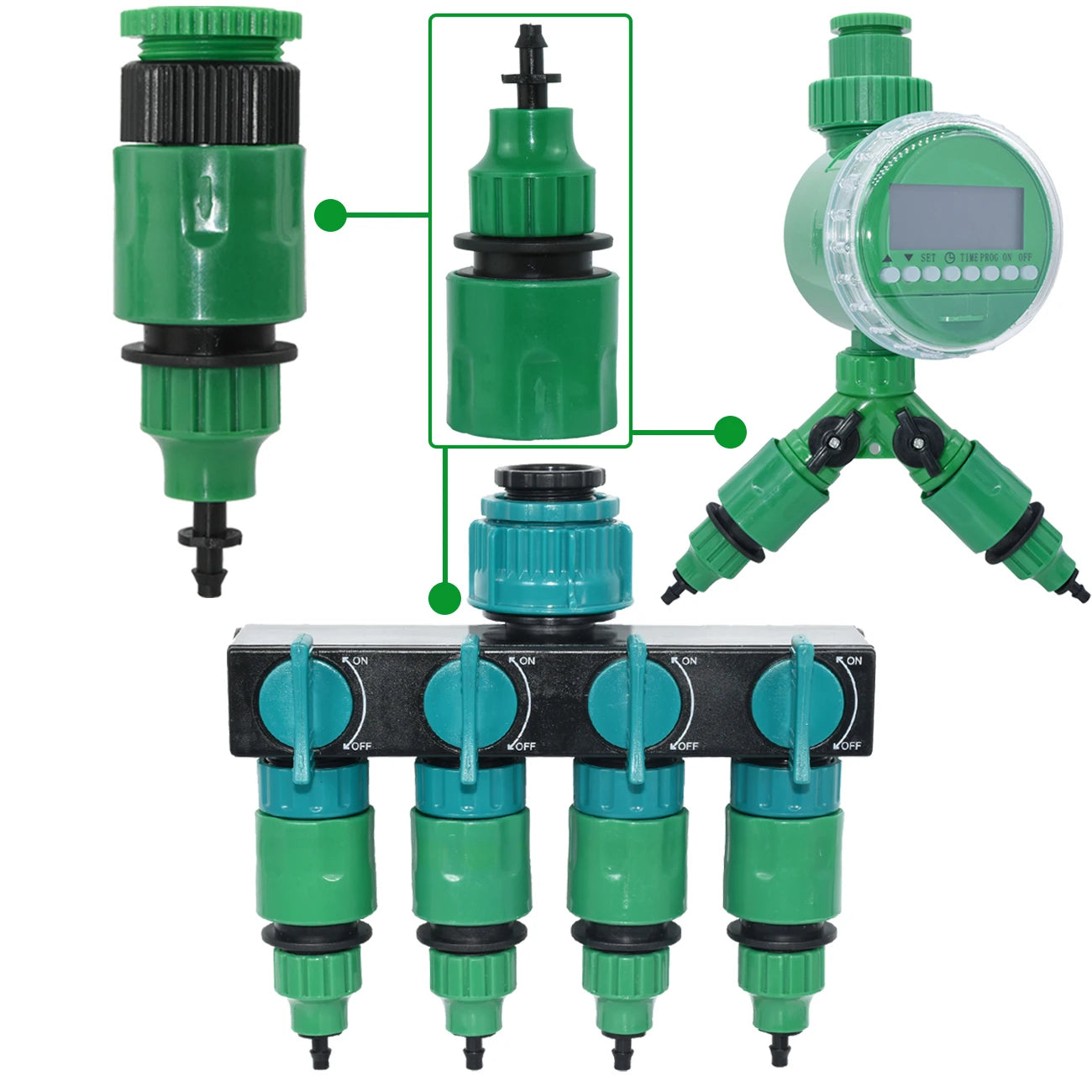 KESLA 2PCS Quick Coupling Adapter with 1/4 (ID 4mm) or 3/8 inch (8mm) Barbed Connector for Irrigation Garden Watering Greenhouse