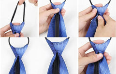 25 Style! Pre-tied Neck Tie Mens Skinny Zipper Ties Stripe Solid Color Slim Narrow Bridegroom Party Dress Necktie Zip Tie Gift