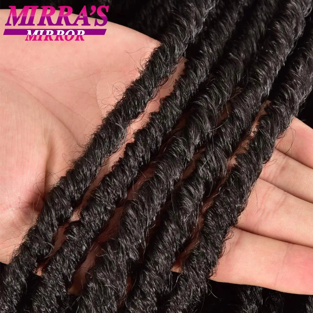 Extensiones de cabello de ganchillo con rastas sintéticas rectas de diosa de 14/20 pulgadas con extremos rizados Mirra's Mirror
