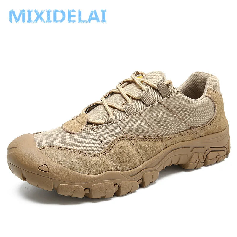 Cow Suede Leather Outdoor Breathable Male Sneakers Shoes For Men Adult Non-Slip Casual Desert Tactical Autumn Patchwork Footwear