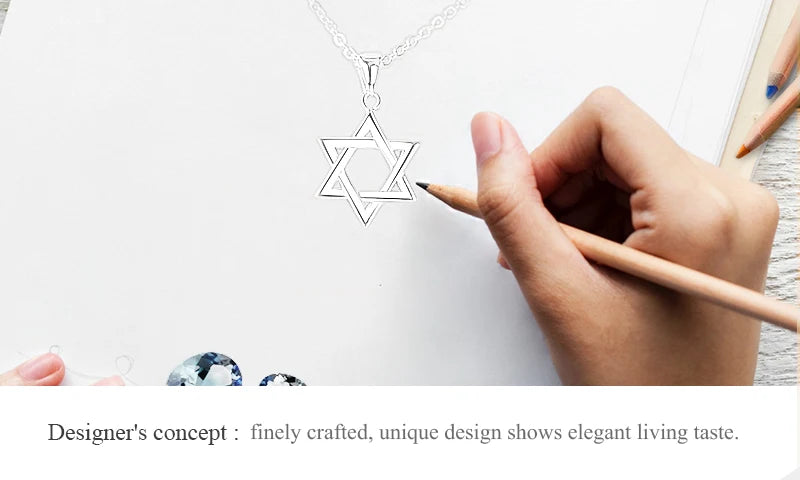 Jewish Magen Star of David Sterling 925 Silver Necklace Women Men Israel Judaica Hebrew Jewelry Hanukkah Pendants Gold Color