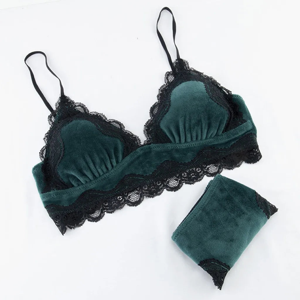 Lingerie Sexy Bra Set Bras 2019 Women Brief Sets Women Sexy Lace Velvet Set Comfortable Sleepwear Bra Underwear Sets *S