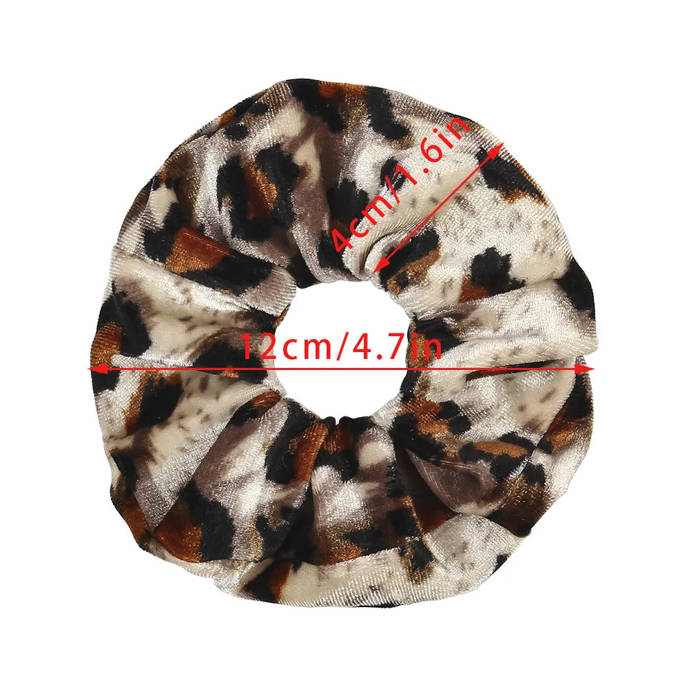 Leopard Printed Hair Tie Striped Lady Scrunchies Ponytail Hair Female Girls Holder Rope Bands For Women Ladies Hair Accessories