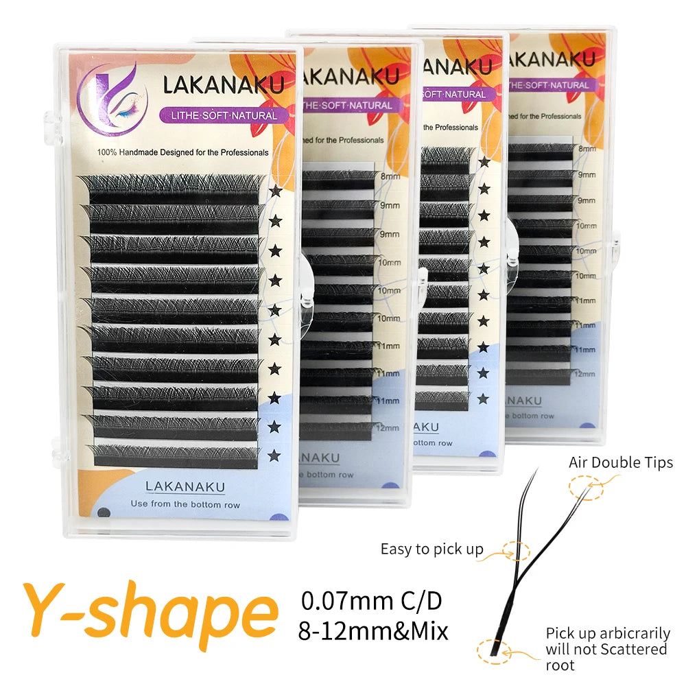 Lakanaku Y Lashes Cilia And Volume Brazilian False Eyelashes Supplies YY Cilios Faux Mink Lashes Y Shape Eyelash Extension