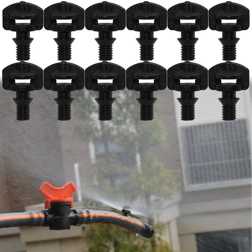 50PCS 360 Degree Barbed Male Thread Refraction Micro Nozzles Garden Agriculture Irrigation Refractive Sprinkles Atomized Sprayer