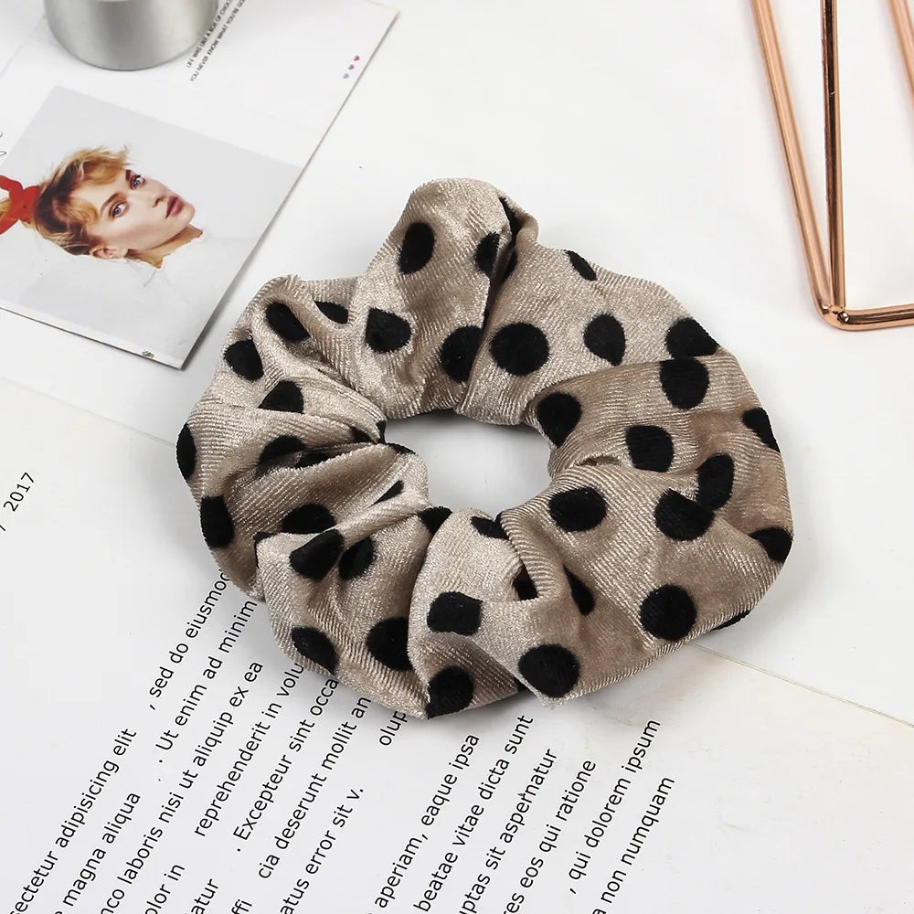 Leopard Printed Hair Tie Striped Lady Scrunchies Ponytail Hair Female Girls Holder Rope Bands For Women Ladies Hair Accessories