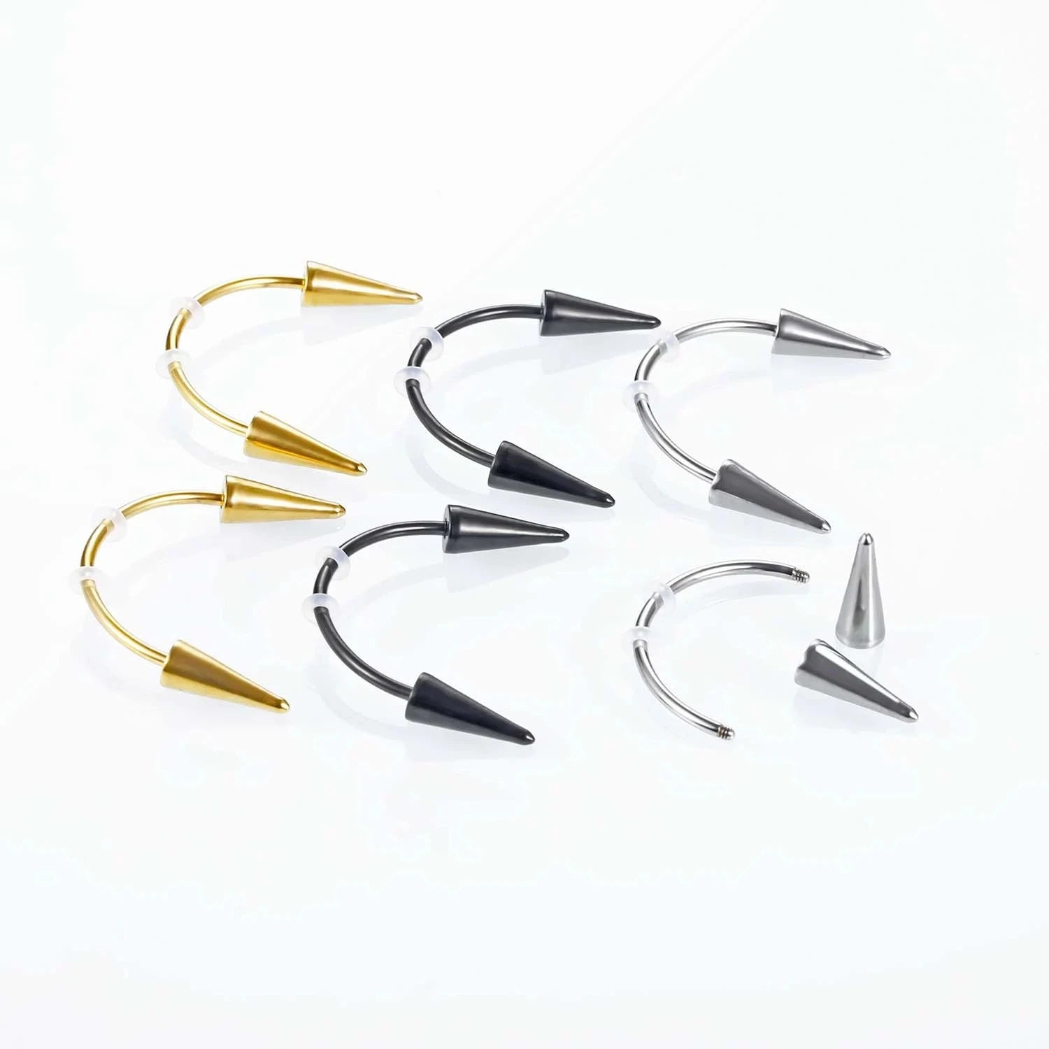 1PCS Stainless Steel Dracula Nail Teeth Smile Piercing Vampire Septum Piercing Jewelry Tiger Tooth C Rod Zomibe Vampire Tooth