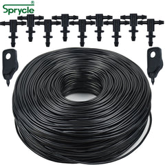 SPRYCLE 5M-140M Garden 3/5mm PVC Hose Micro Drip Irrigation System w/ 2-Way Connector 1/8'' Tubing Pipe Arrow Dripper Greenhouse