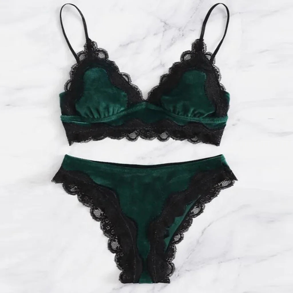 Lingerie Sexy Bra Set Bras 2019 Women Brief Sets Women Sexy Lace Velvet Set Comfortable Sleepwear Bra Underwear Sets *S