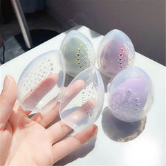 Neu 1PC Schönheit Schwamm Ständer Lagerung Fall Make-Up Mixer Puff Halter Leere Kosmetische Ei Geformt Rack Transparent Puffs Trocknen Box