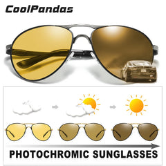 CoolPandas - Gafas de sol de aviación de alta calidad para hombre, polarizadas, fotocromáticas, para conducir, con visión diurna y nocturna, para piloto, para mujer, UV400