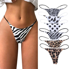 Leopard Zebra Print Women Panties Seamless Thongs Underwear G-String T-Back Low Waist Ladies Briefs Bikini Panties Tangas Mujer