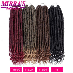 Extensiones de cabello de ganchillo con rastas sintéticas rectas de diosa de 14/20 pulgadas con extremos rizados Mirra's Mirror