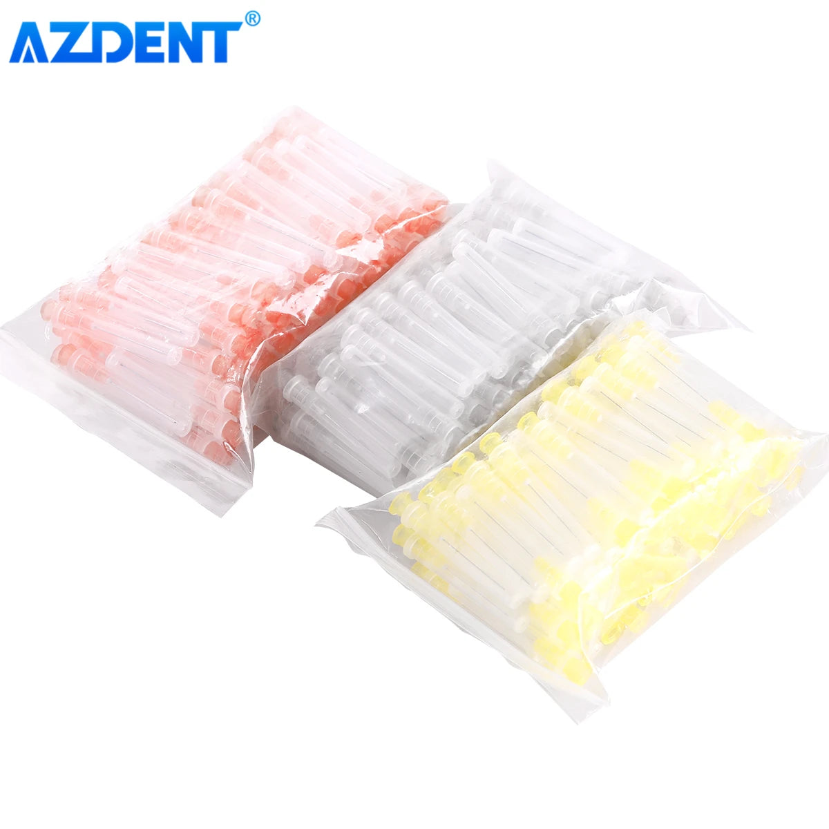 AZDENT 100 piezas de agujas para irrigación de conductos radiculares dentales, para endodoncia unilateral, calibre 30, 0,3 mm, calibre 27, 0,4 mm, calibre 25, 0,5 mm, herramientas de odontología