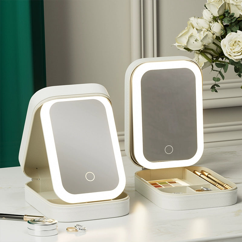 Carrying Foldable Storage Box Integrated Dormitory Makeup Mirror
