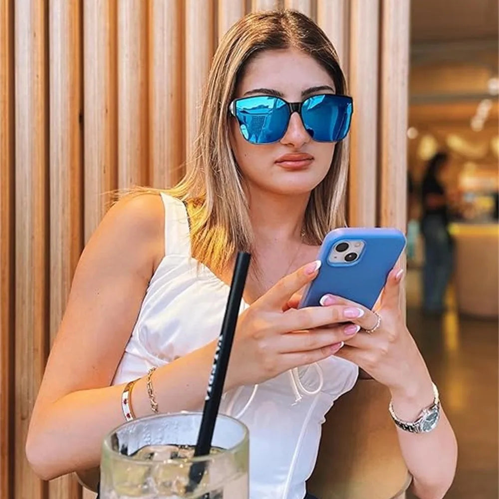 Cool&Ku Women Men Polarized Fit Over Sunglasses Oversized Trendy Square Cat Eye Wear Over Glasses