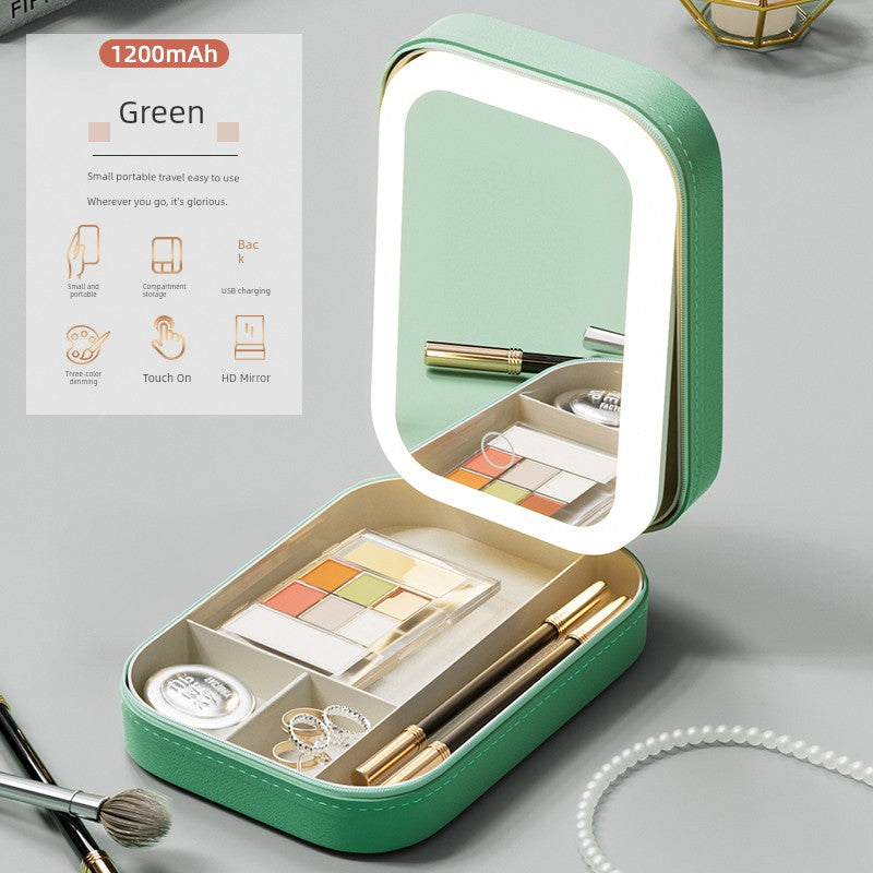 Carry Foldable Storage Box Dormitory Students Cosmetic Mirror
