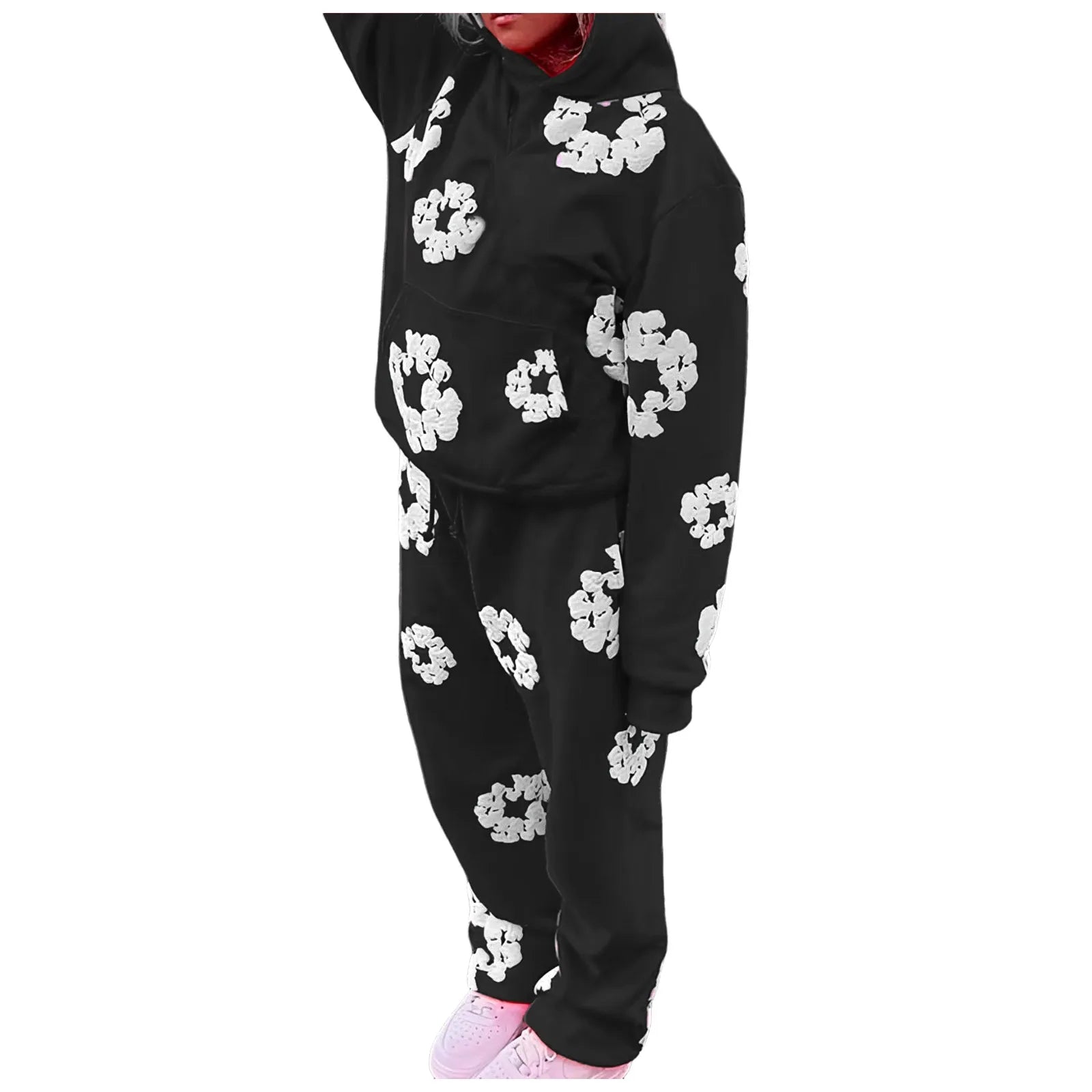 Women's Hoodies And Trousers Suits Tracksuit For Men And Women Foam Printed Hoodie Sweatpants Two Piece Sets Tracksuits y2k