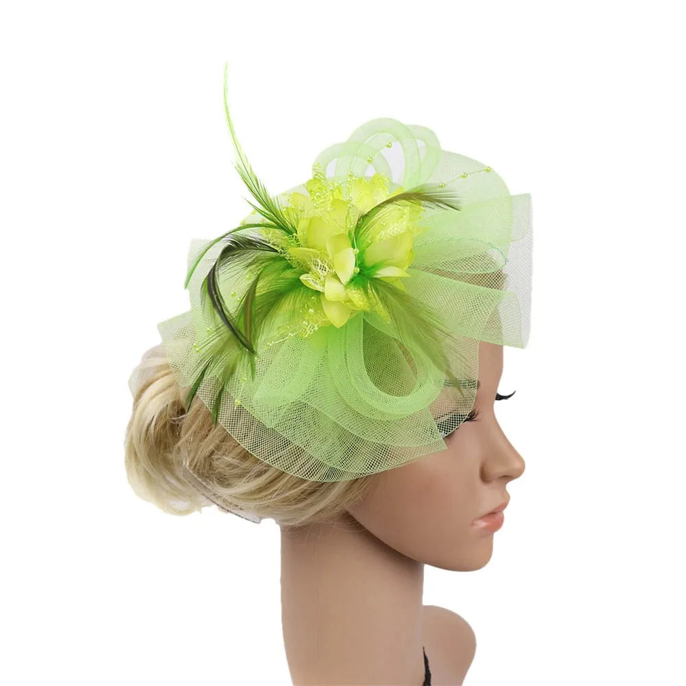 Elegant Flower Mesh Hair Clip Party Wedding Party Bridal Headdress Women Fashion Headwear Tiara Hat Headband Hair Accessories