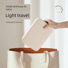 Travel Bag Mirror Desktop Desktop Cosmetic Mirror Portable with Light Women Portable Foldable Led Storage Box