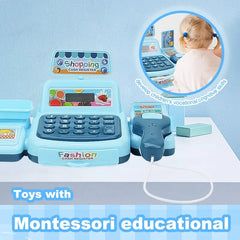 Simulation Shopping Cash House Toys Electronic Game Lighting And Sound Effects Supermarket Cashier Toys