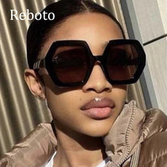 Square Irregular Sunglasses Women Oversized Polygon Luxury Yellow Shades Sun Glasses Female Elegant Polygon Eyewear UV400