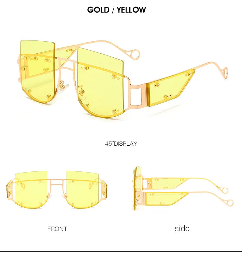 Hollow Out Oversized Women Square Sunglasses 2022 Brand Designer Men Sun Glasses Big Frame Oculos De Sol Feminino Sunglasses