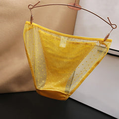 Sexy Underwear Women'S Low Waist Lace Mesh Embroidery Briefs Cotton Crotch Underwear Low Waisted Transparent Panties Intimate