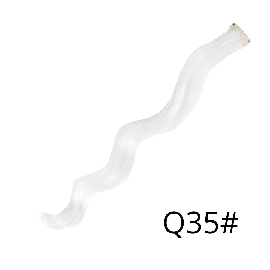 Synthetic Clip In One Pieces Raiinbow Hair Extensions  Straight Synthetic Hair Pieces 18" Long  Ombre Hair Pink Purple Red Blue