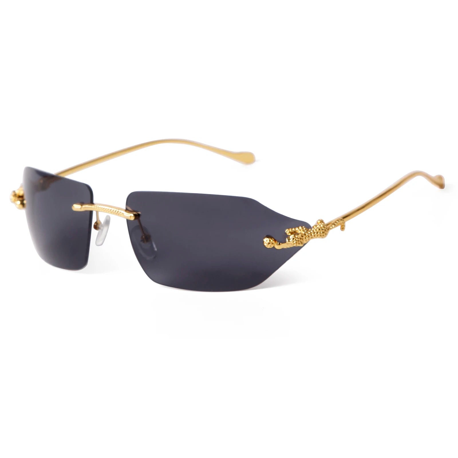 SORVINO Retro Leopard Sunglasses For Women Men 2024 New Classic Metal Gold Polygon Rimless Gradient Brand Fashion Glasses UV400