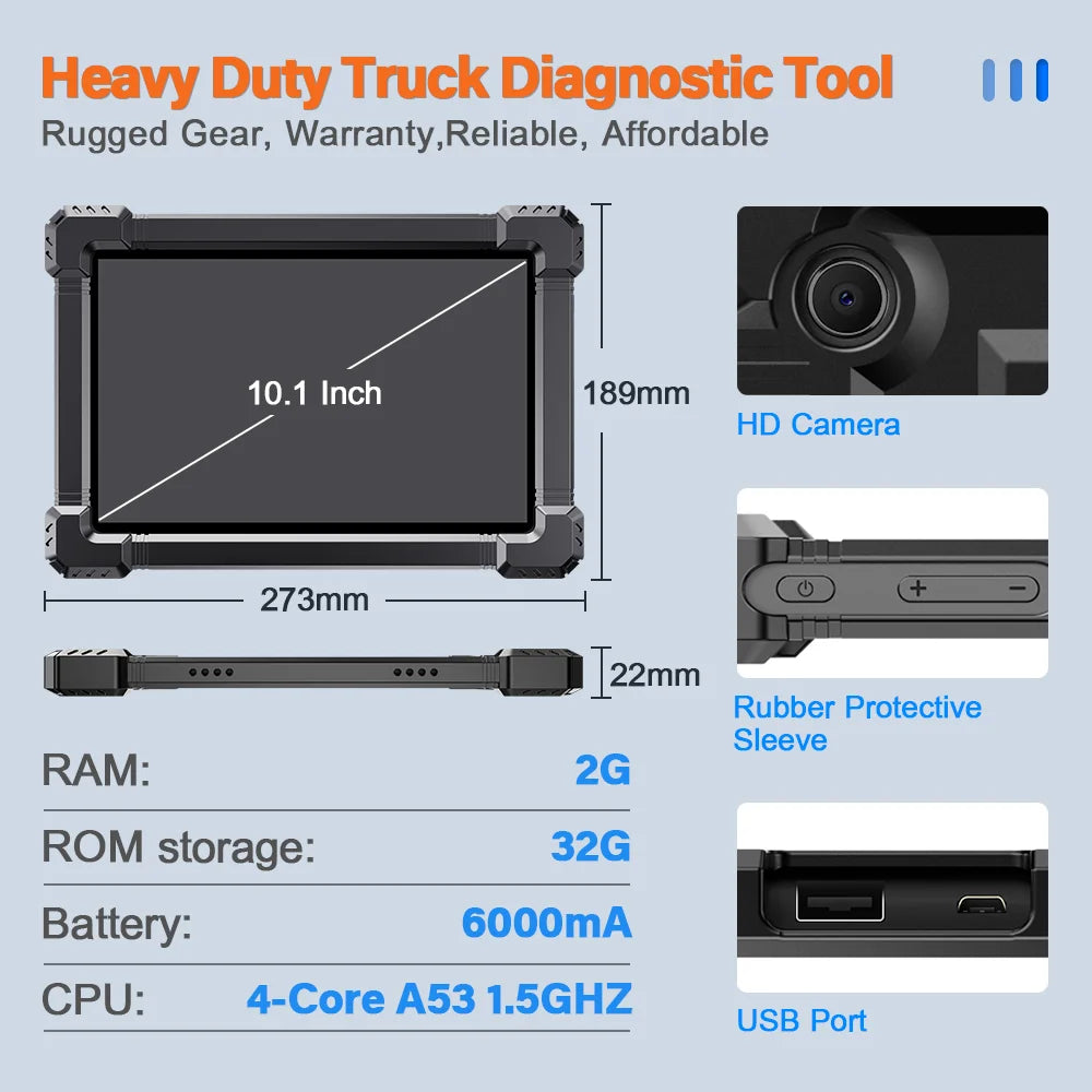 ANCEL X7 HD Heavy Duty Truck Diagnostic Tool Full System 12V 24V EPB ABS Oil Reset SAS DPF Regen TPMS ECU OBD2 Truck Scanner