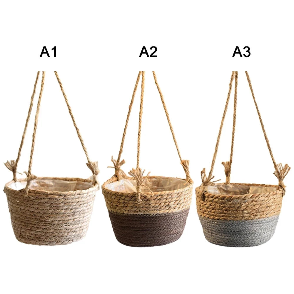 Home Decor Garden Plant Storage Basket Hanging Planter Woven Indoor Outdoor Flower Pot Holder Macrame Plant Hangers