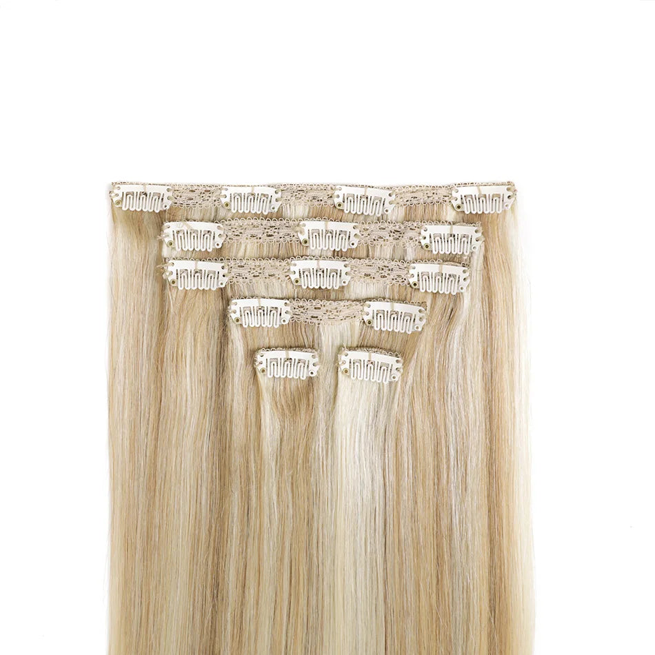 BHF Clip in Hair Extensions Human Hair Straight Hairpiece Natural Hair Extensions Full Head Clip In Natural Hair Clip