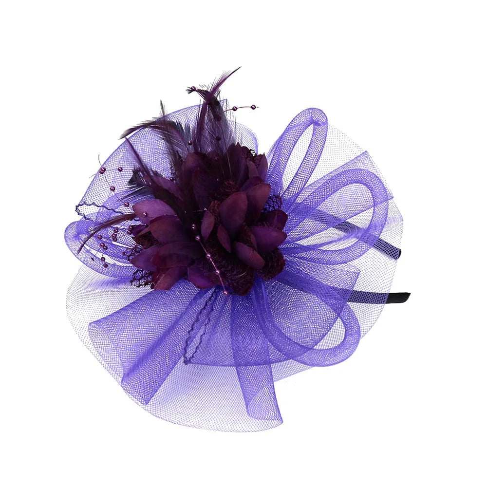 Elegant Flower Mesh Hair Clip Party Wedding Party Bridal Headdress Women Fashion Headwear Tiara Hat Headband Hair Accessories