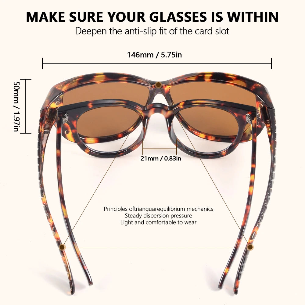 CRIXALIS Fit Over Cover Prescription Glasses Multifunction Sunglasses Women Oversized Driving Goggles Sun Glasses UV Protection