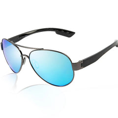 LORETO Gafas de sol para hombre, gafas de sol para conducir, gafas de sol polarizadas con espejo para hombre, gafas de piloto deportivas de diseñador de marca retro