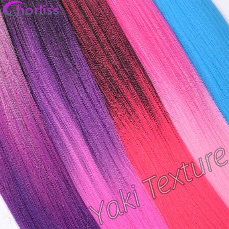 24inches Jumbo Braids Pre Streched Hair Extension Synthetic Yaki Ombre Easy Braiding Hair Accessories Pre Stretched 80g pink