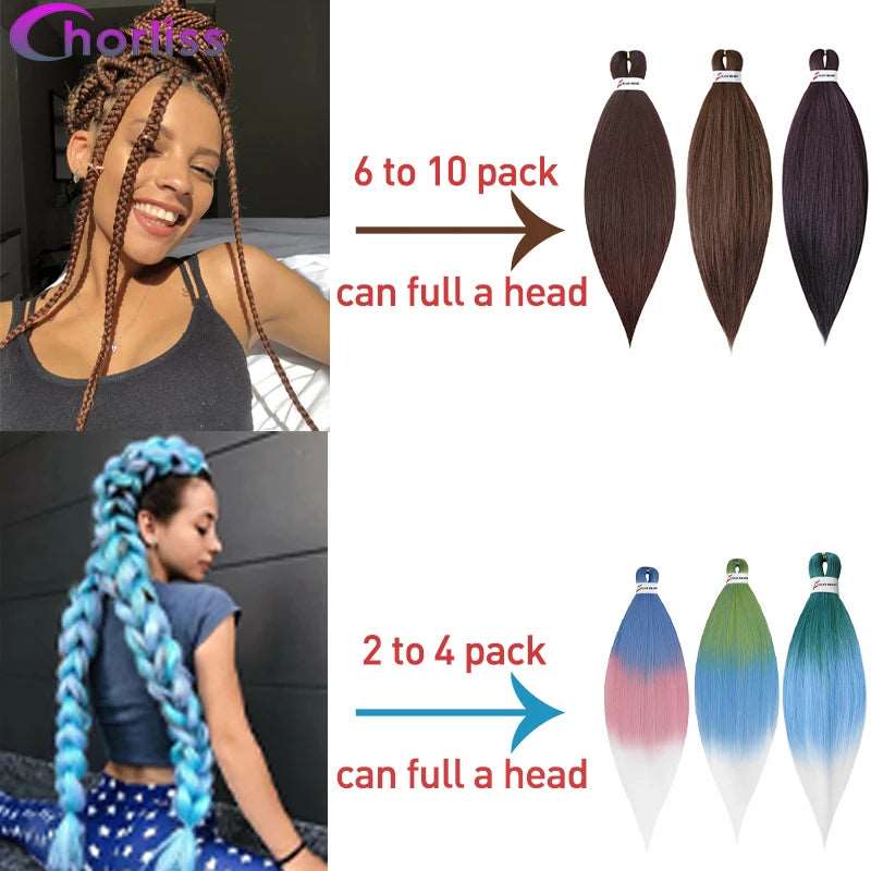 24inches Jumbo Braids Pre Streched Hair Extension Synthetic Yaki Ombre Easy Braiding Hair Accessories Pre Stretched 80g pink