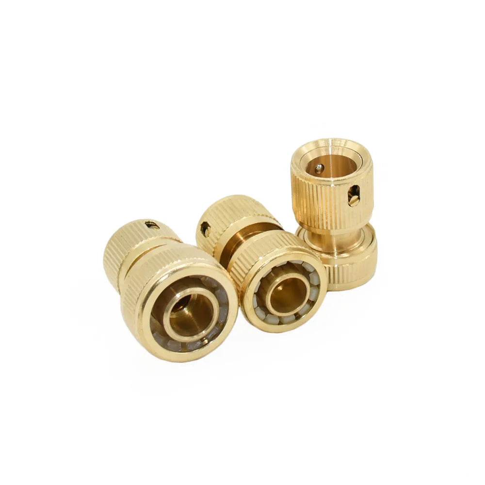 Copper Connector 1/2 5/8 3/4 Garden Hose Quick Connector Brass Metal Repair Fitting Water Pipe Coupler