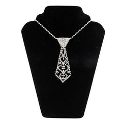 Women Sexy Glitter for rhinestone Necktie with Adjustable Chain Jewelry Necklace